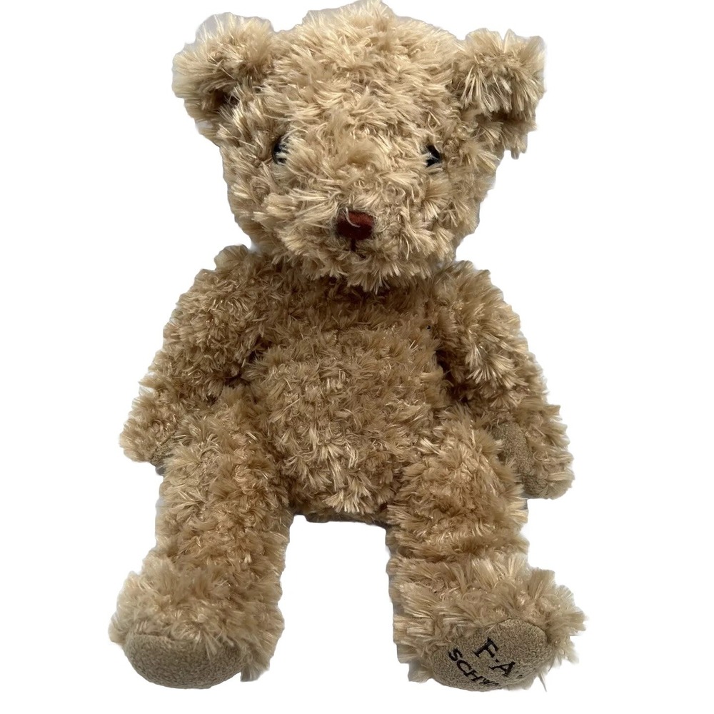 FAO Schwarz Brown Teddy Bear Plush 17" Stuffed 2012 Toys R Us FAO Button